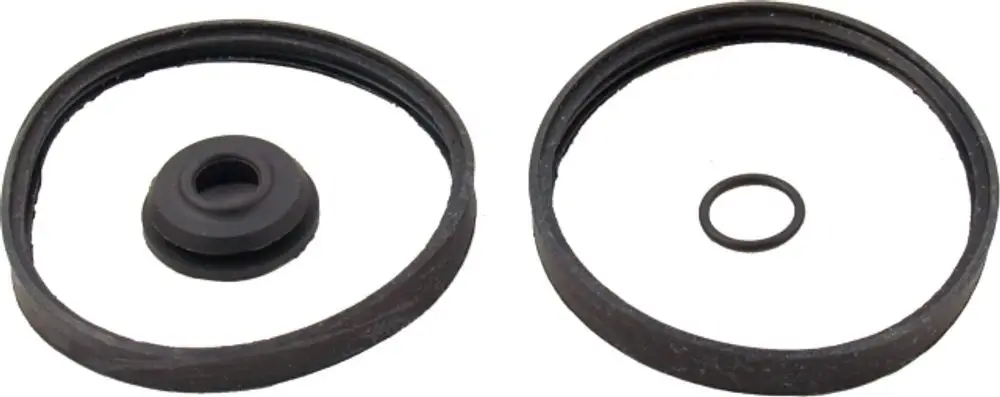 Dichtungsset bestehend aus zwei O-Ringen in Schwarz, geeignet für Abgasrohre. Produkt von Wolf, zur Verwendung in spezifischen Heizungsanwendungen.